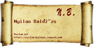 Nyilas Balázs névjegykártya